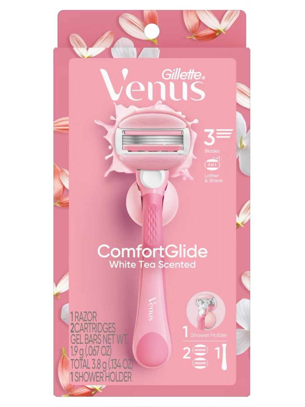 Venus ComfortGlide White Tea 3-Blade Women's Razor, NEW